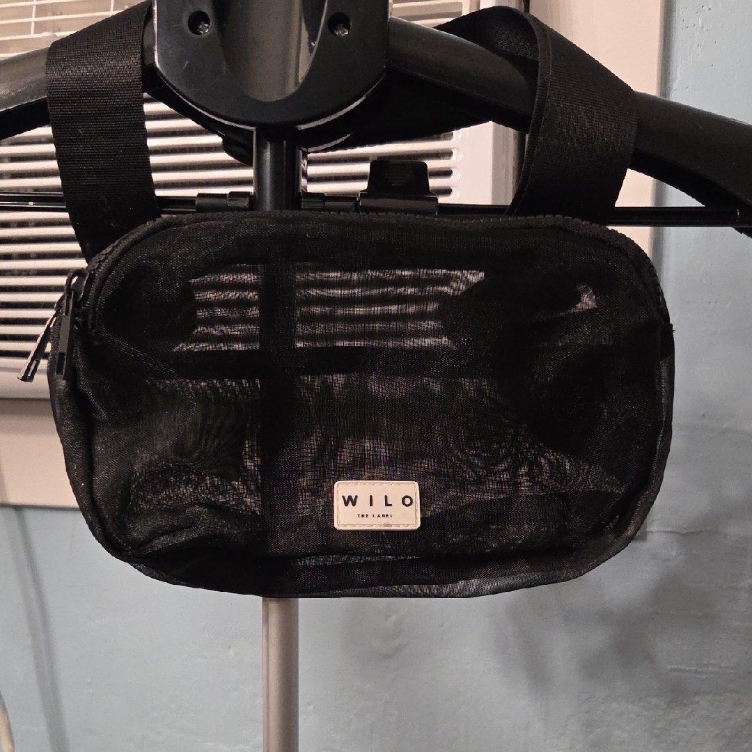 Black Mesh Belt Bag For Men